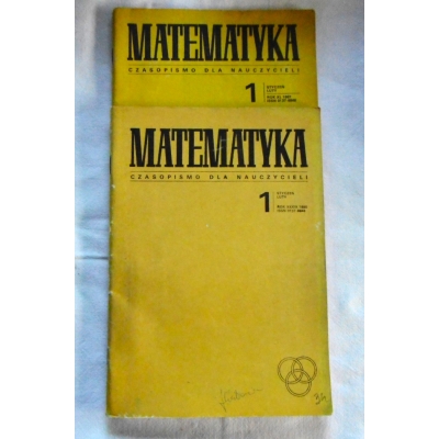 Pr. zb.  MATEMATYKA  Czasopismo dla nauczycieli  1/1986, 1/1987