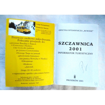 Pr. zb. SZCZAWNICA 2001  Informator turystyczny.