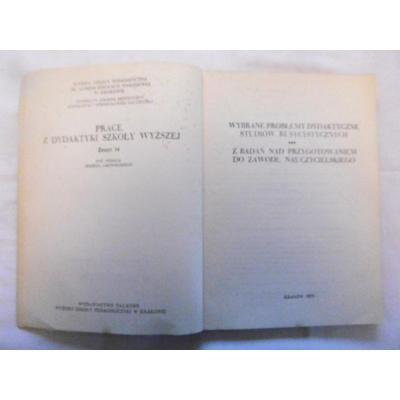 Pr. zb.  PRACE Z DYDAKTYKI SZKOŁY WYŻSZEJ  Zeszyt 14