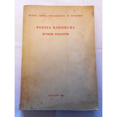 Pr. zb.  POEZJA RADZIECKA   Wybór tekstów