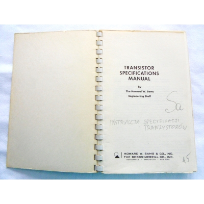 Sams H.W  TRANSISTOR SPECIFICATIONS MANUAL